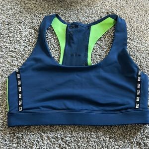 EUC Zyia Grass on Navy Game Day Light n Tight Bra
